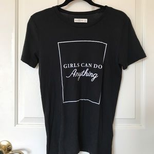 Black “Girls Can Do Anything” Tee